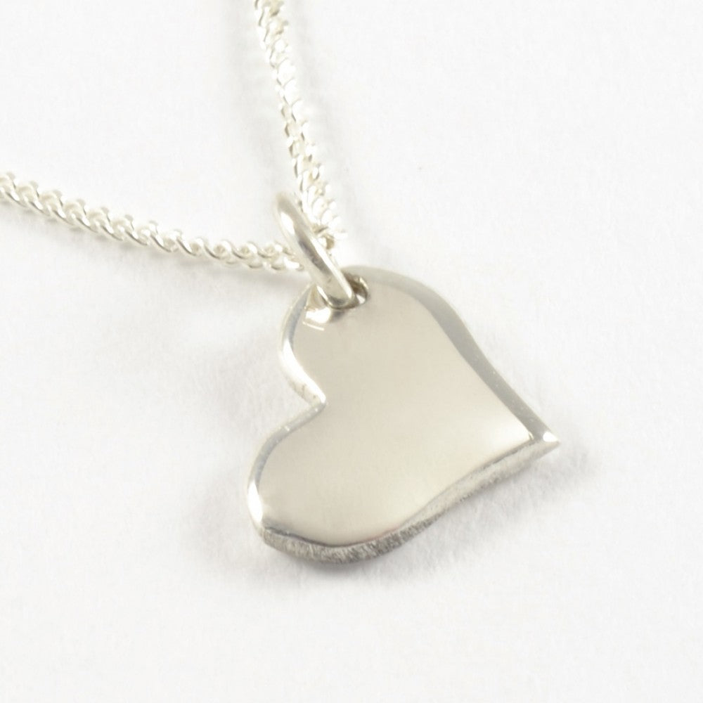 Sideways Heart – Sterling Silver Necklace
