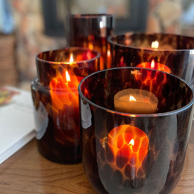 Candle Holder / Vase – Tortoise Shell Glass
