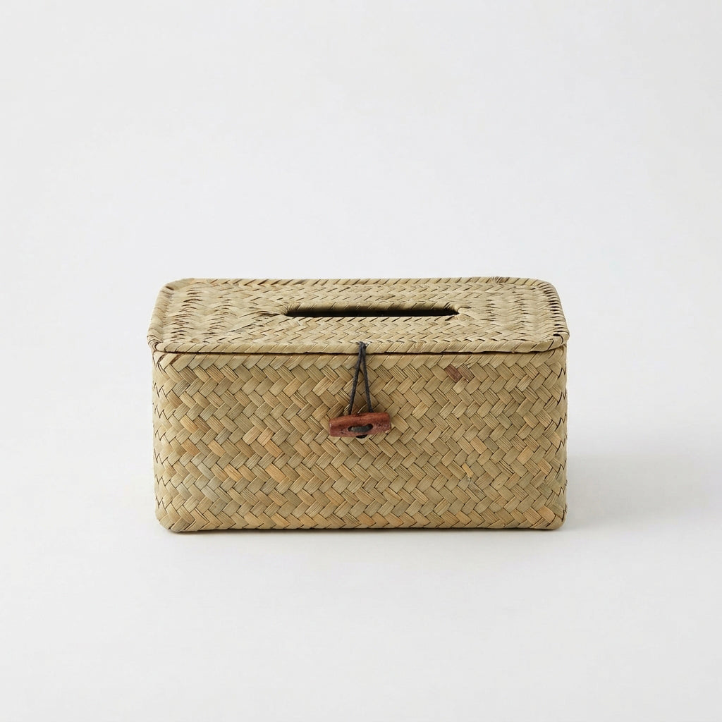 Tissue Box Holder – Rustic Woven Reed