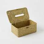 Tissue Box Holder – Rustic Woven Reed – view 2