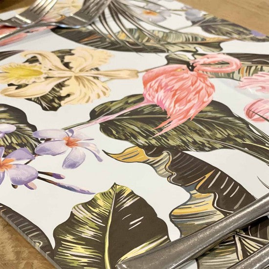Disposable Placemats – Flamingo Floral – view 2