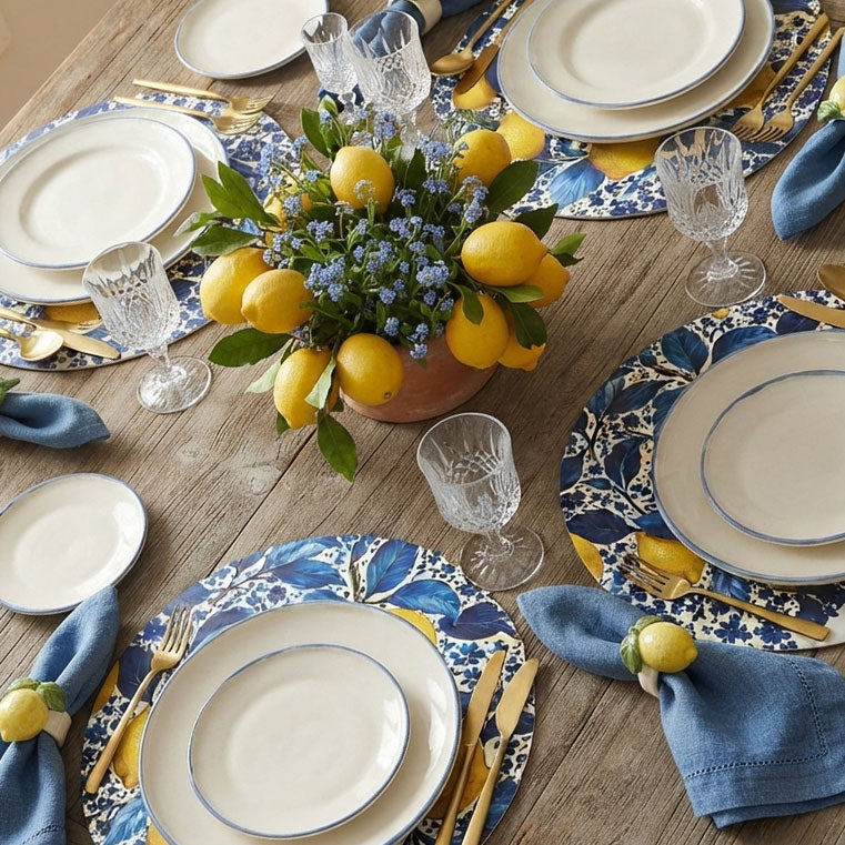 Round Disposable Placemats – Lemons – view 2