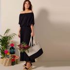 Boho Maxi Dress - Black – view 3
