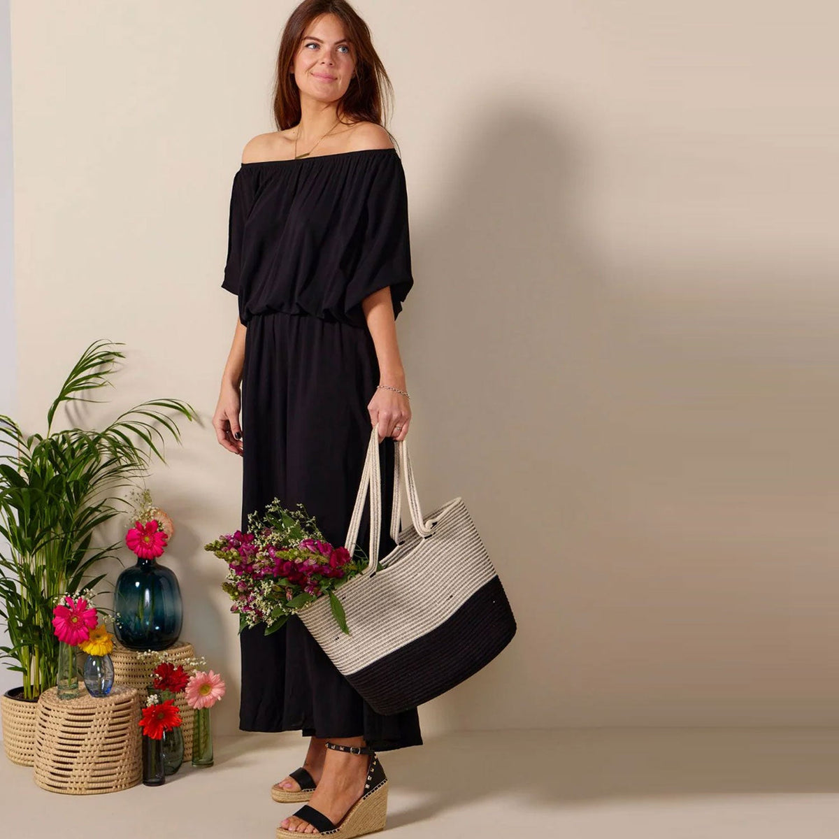 Boho Maxi Dress - Black – view 3
