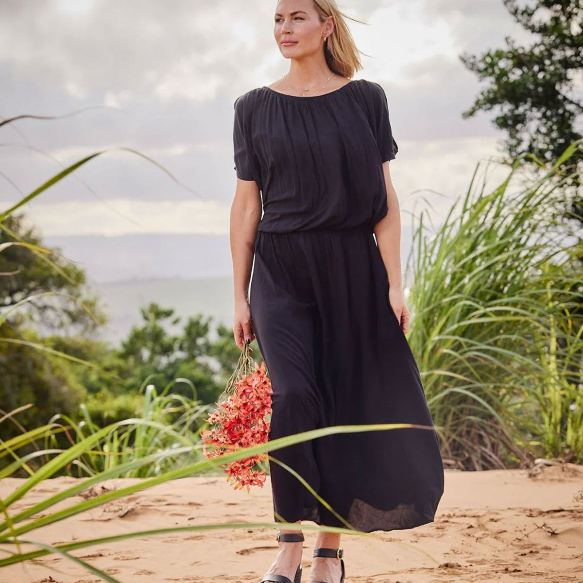 Boho Maxi Dress - Black