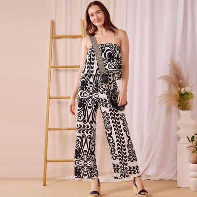 Mirabella Jumpsuit – Black Fern Frond