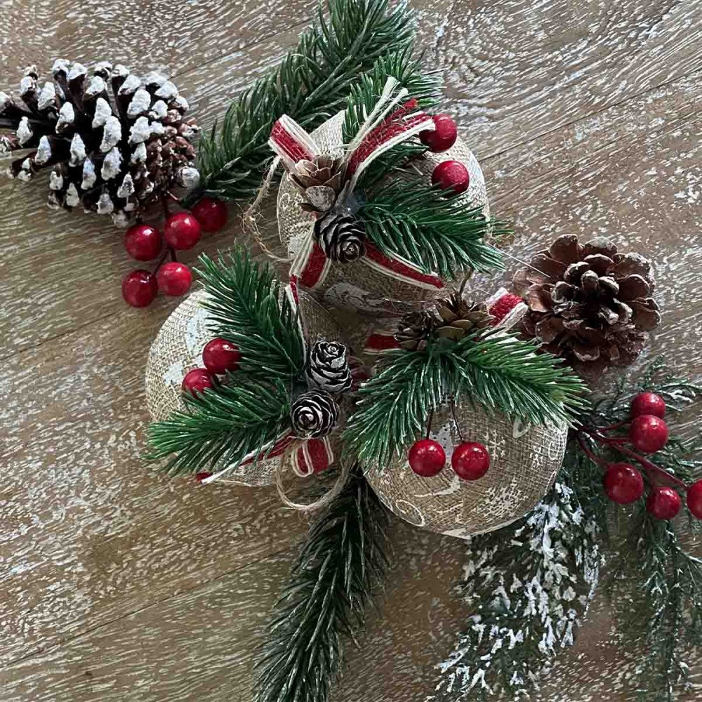 Christmas Baubles – Decorated Hessian – view 2
