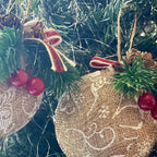 Christmas Baubles – Decorated Hessian – view 3