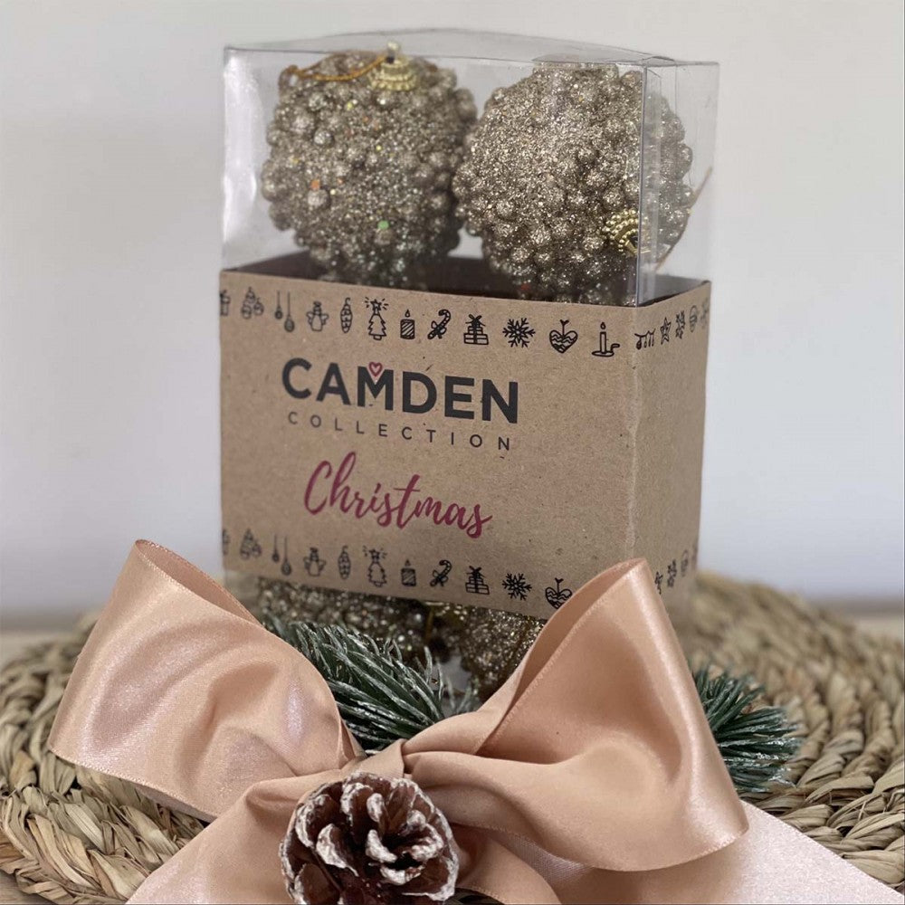 Christmas Baubles – Sparkly Gold – view 2