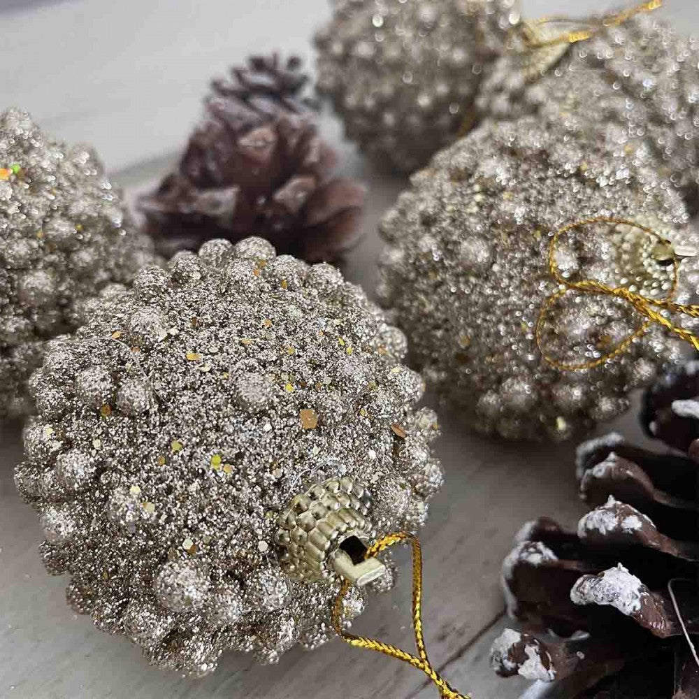 Christmas Baubles – Sparkly Gold – view 4