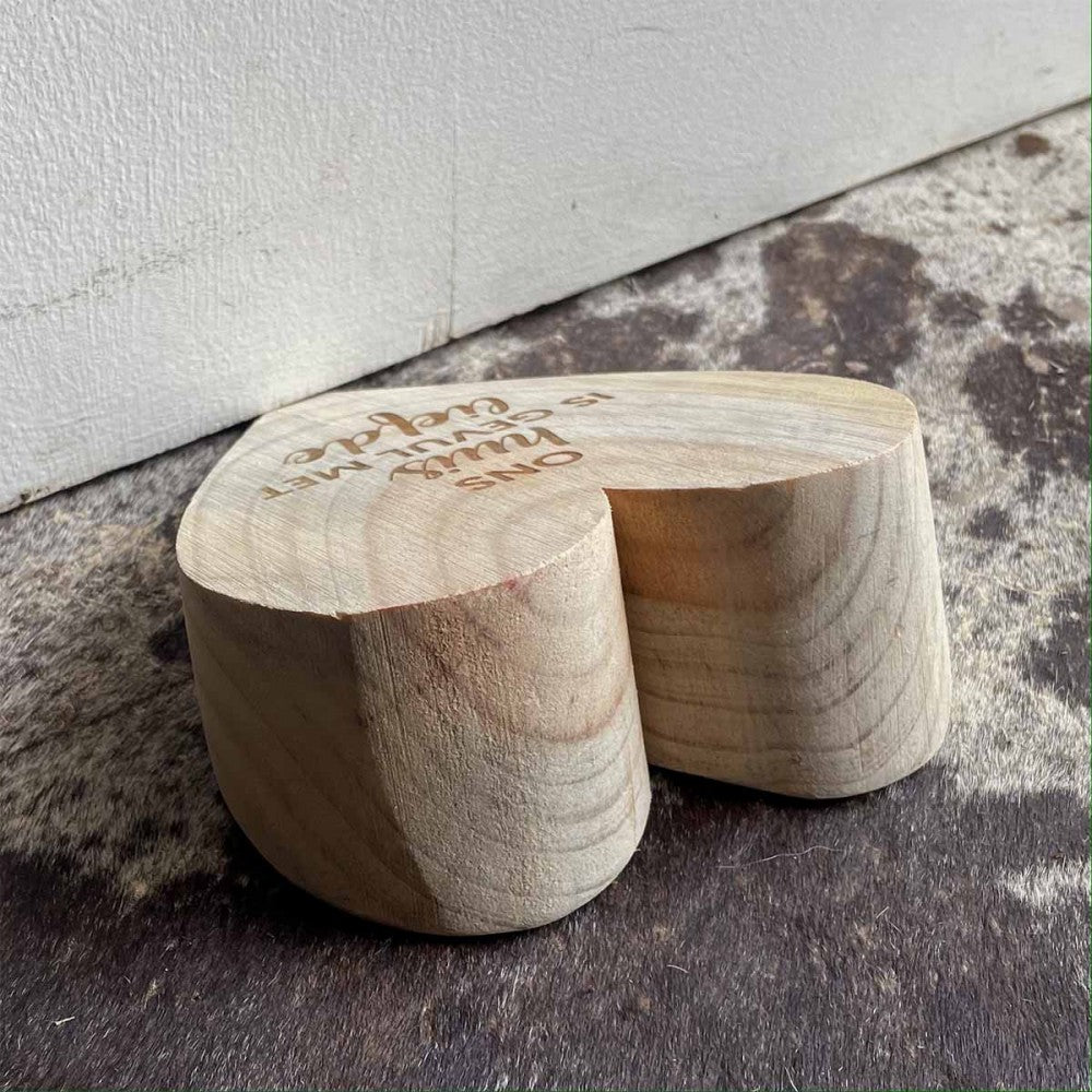 Wooden Heart Wedge Doorstop – view 2