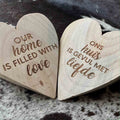 Wooden Heart Wedge Doorstop