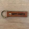 Leather Keyring – Happy Camper