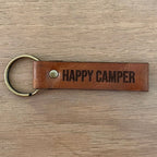 Leather Keyring – Happy Camper