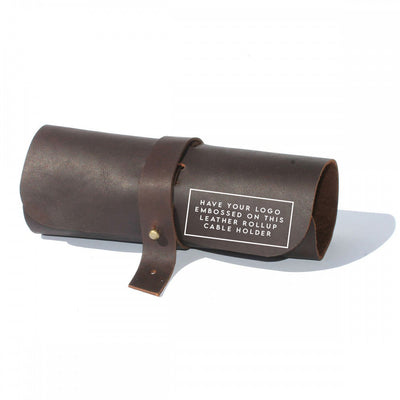 Branded Leather Roll-up Cable Organiser