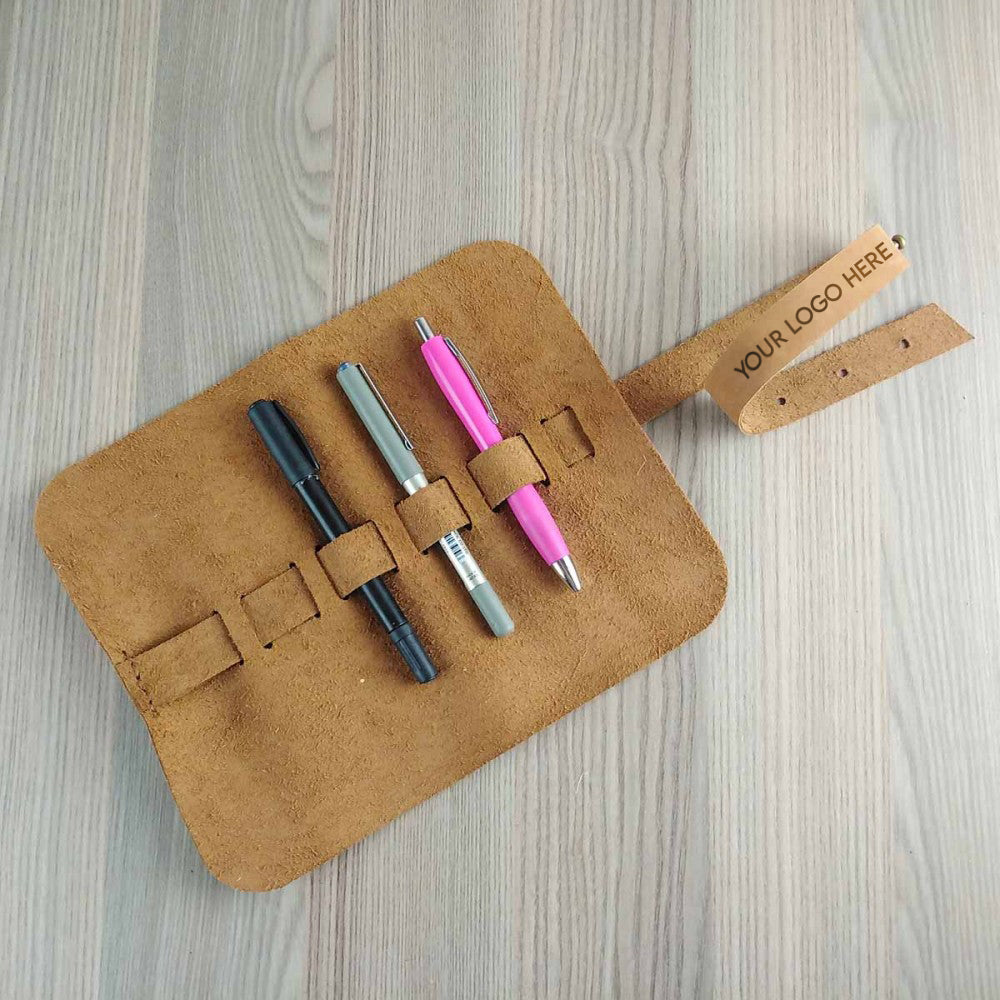 Branded Leather Roll-up Cable Organiser – view 4