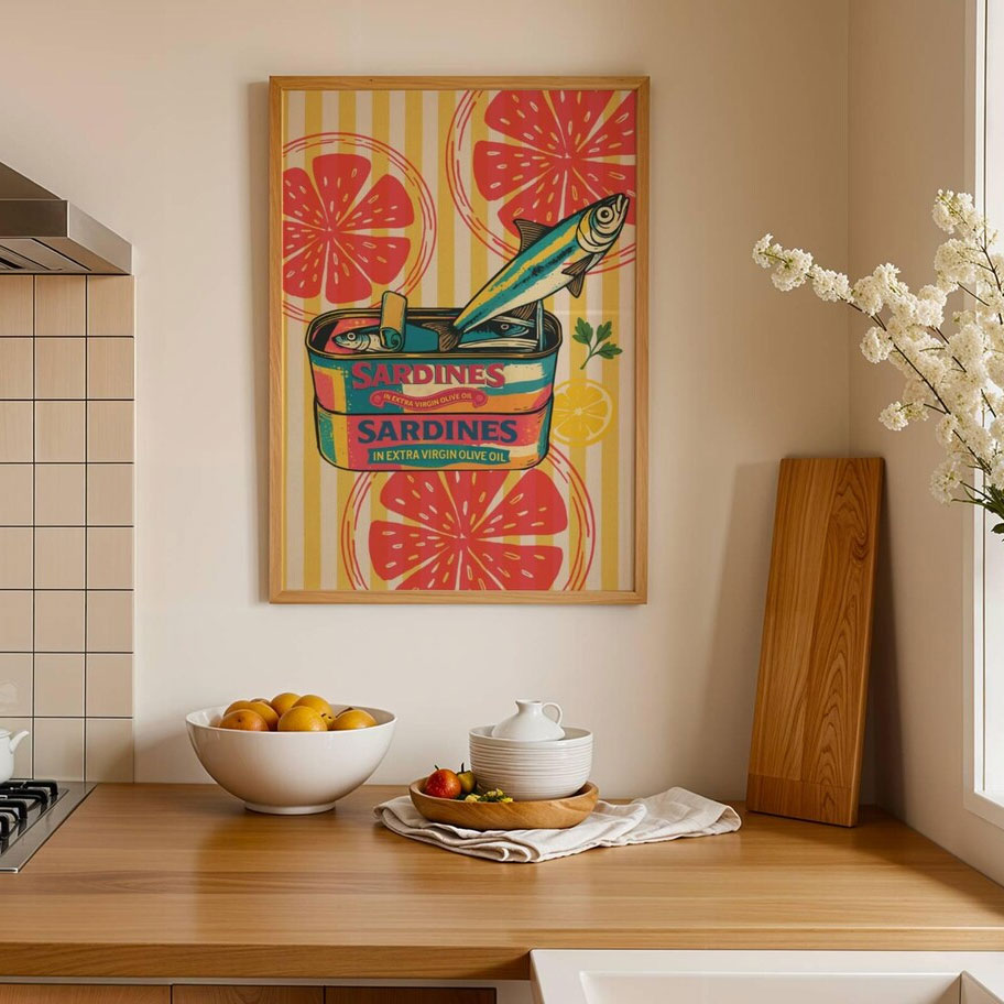 Art Print – Retro Sardines – view 4