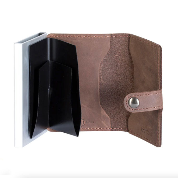 Leather EaziCard Wallet| BROWN – view 2