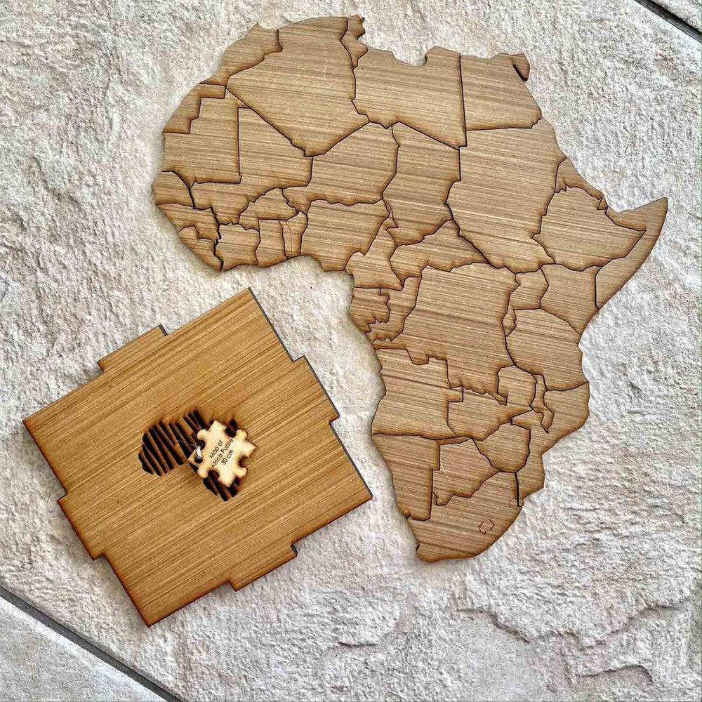 Map of Africa Puzzle – Wooden Box