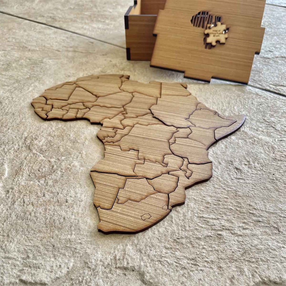 Map of Africa Puzzle – Wooden Box – view 5