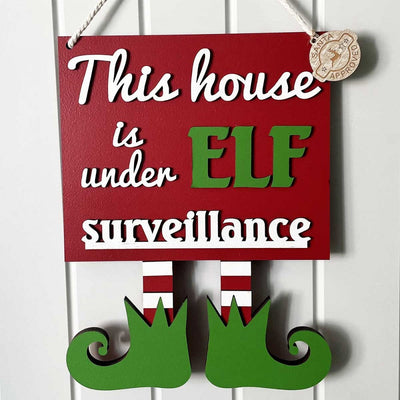 Christmas Elf Surveillance Sign