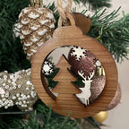Layered Christmas Bauble – Reindeer Forest – view 2