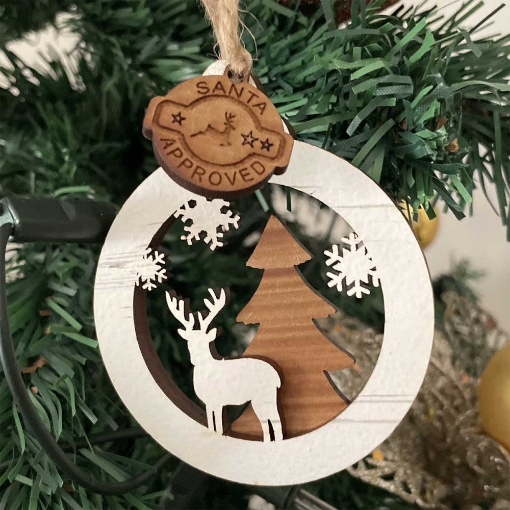 Layered Christmas Bauble – Reindeer Forest – view 4