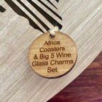 Africa Coasters & Wine Glass Charms – Big 5 – view 5