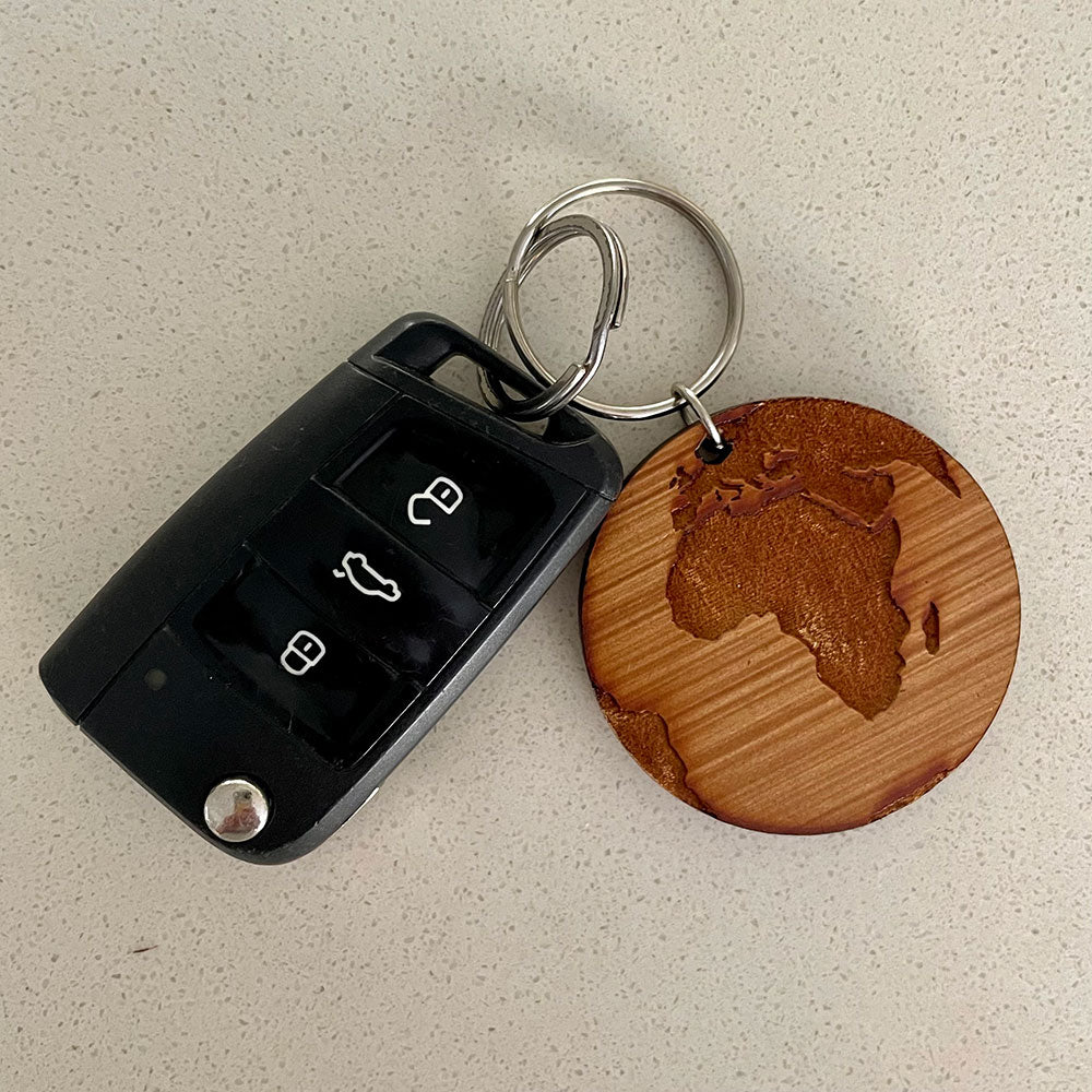 Keyring – Wooden Globe – view 2