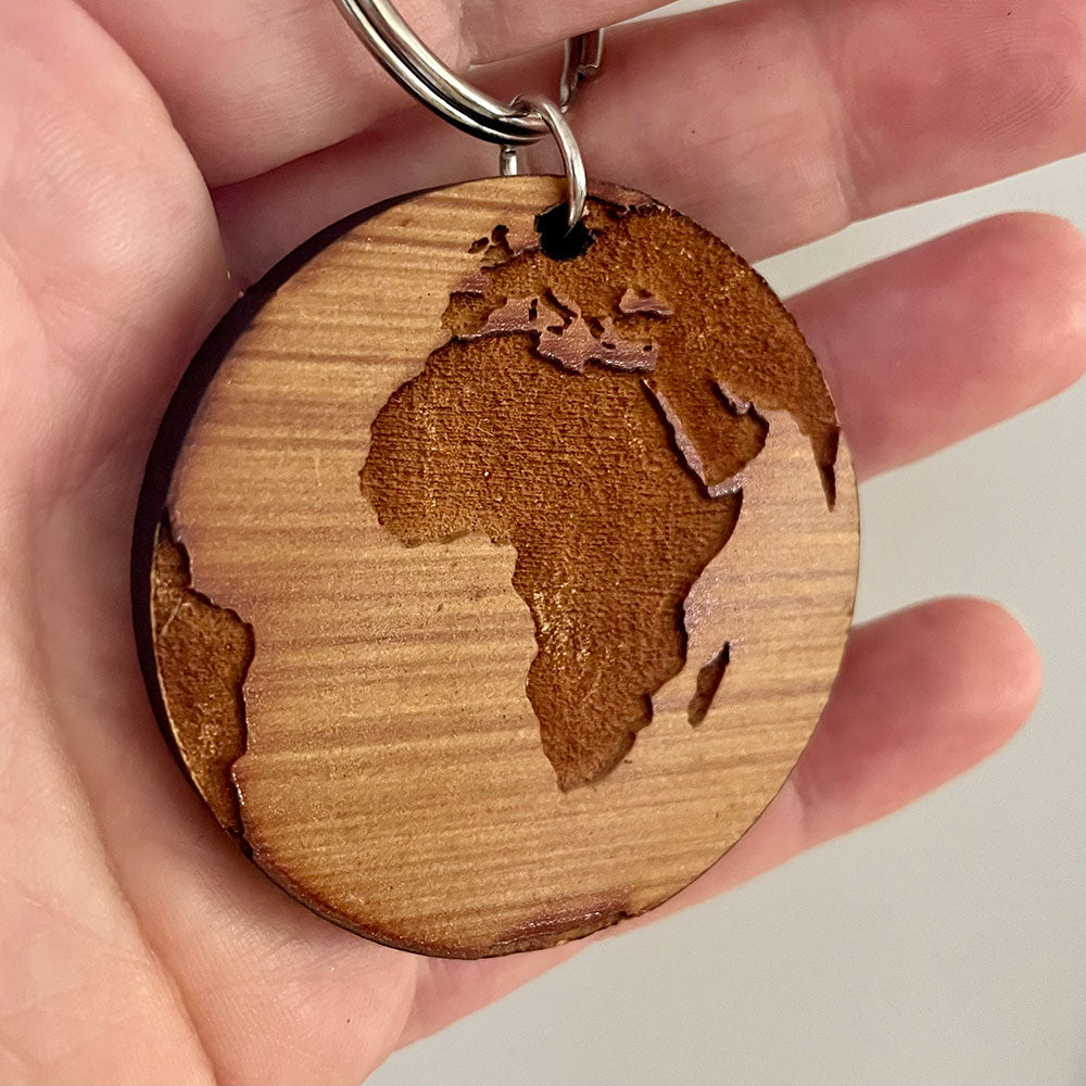 Keyring – Wooden Globe – view 3