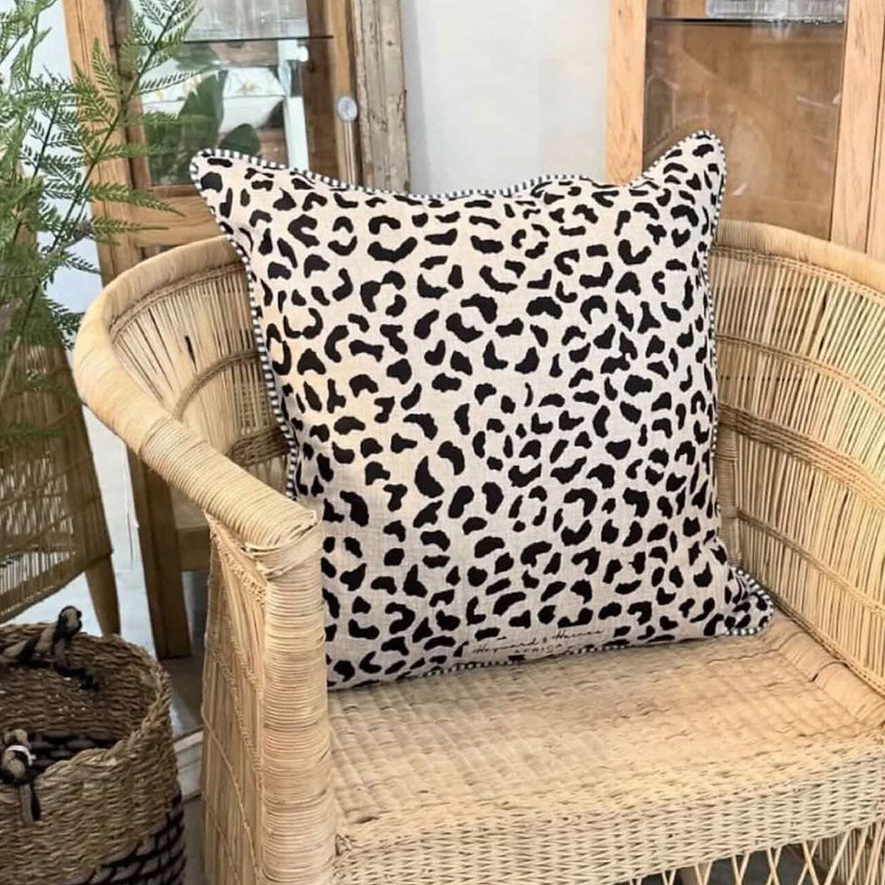 Cushion Cover – Black Leopard Print – view 2