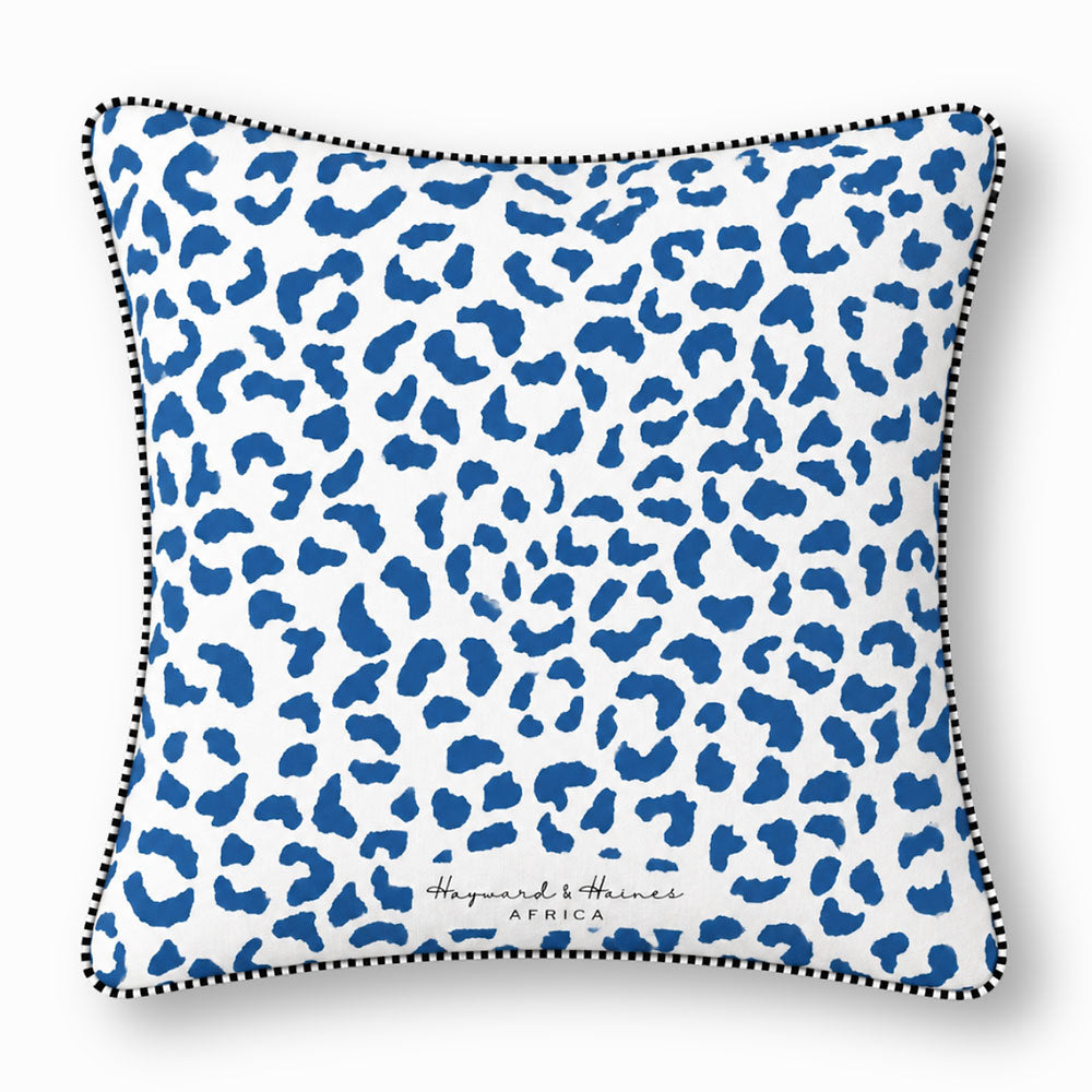 Cushion Cover – Indigo Leopard Print