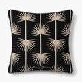 Cushion Cover – Palm – Natural on Black