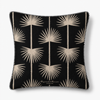 Cushion Cover – Palm – Natural on Black