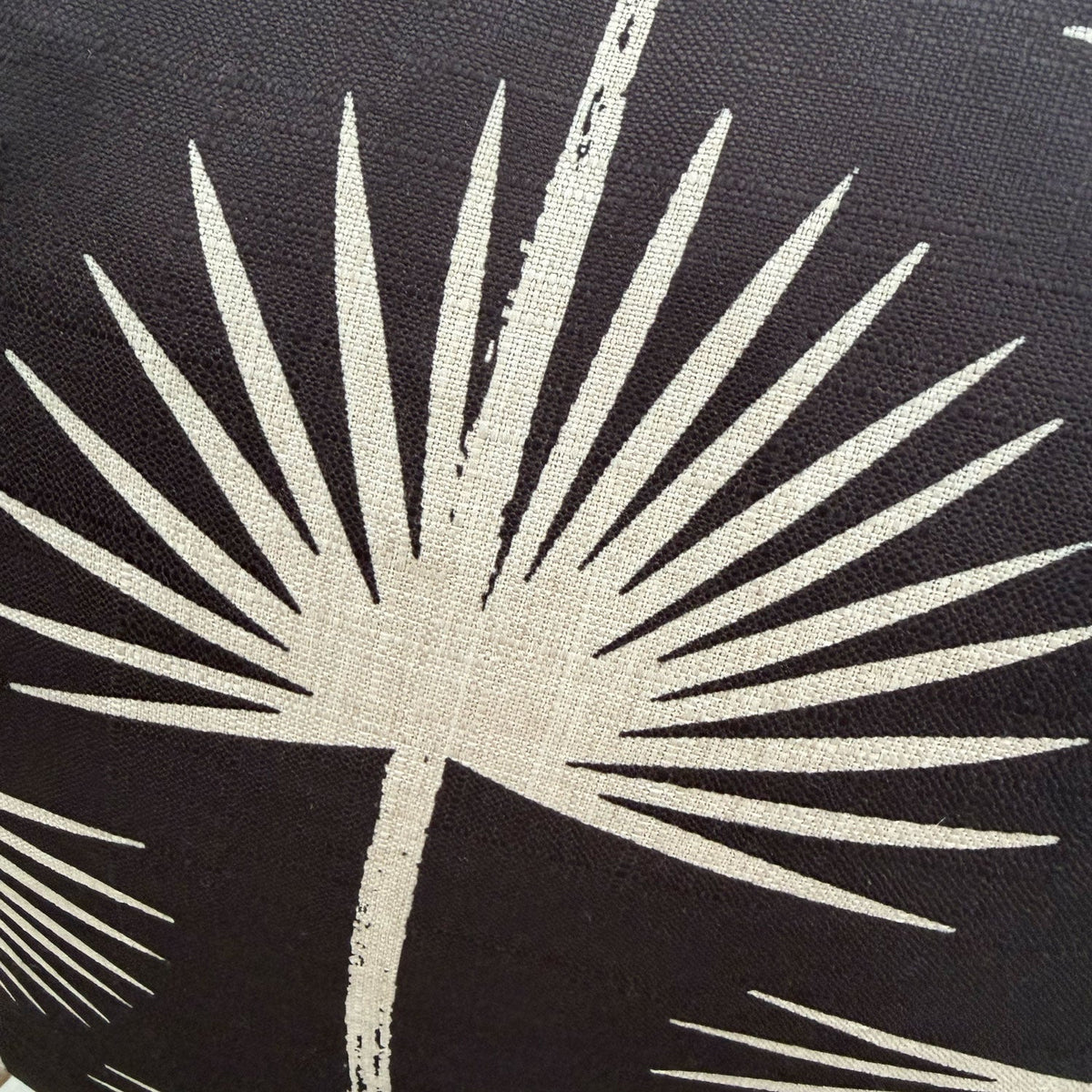 Cushion Cover – Palm – Natural on Black – view 2