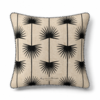 Cushion Cover – Palm – Black on Natural