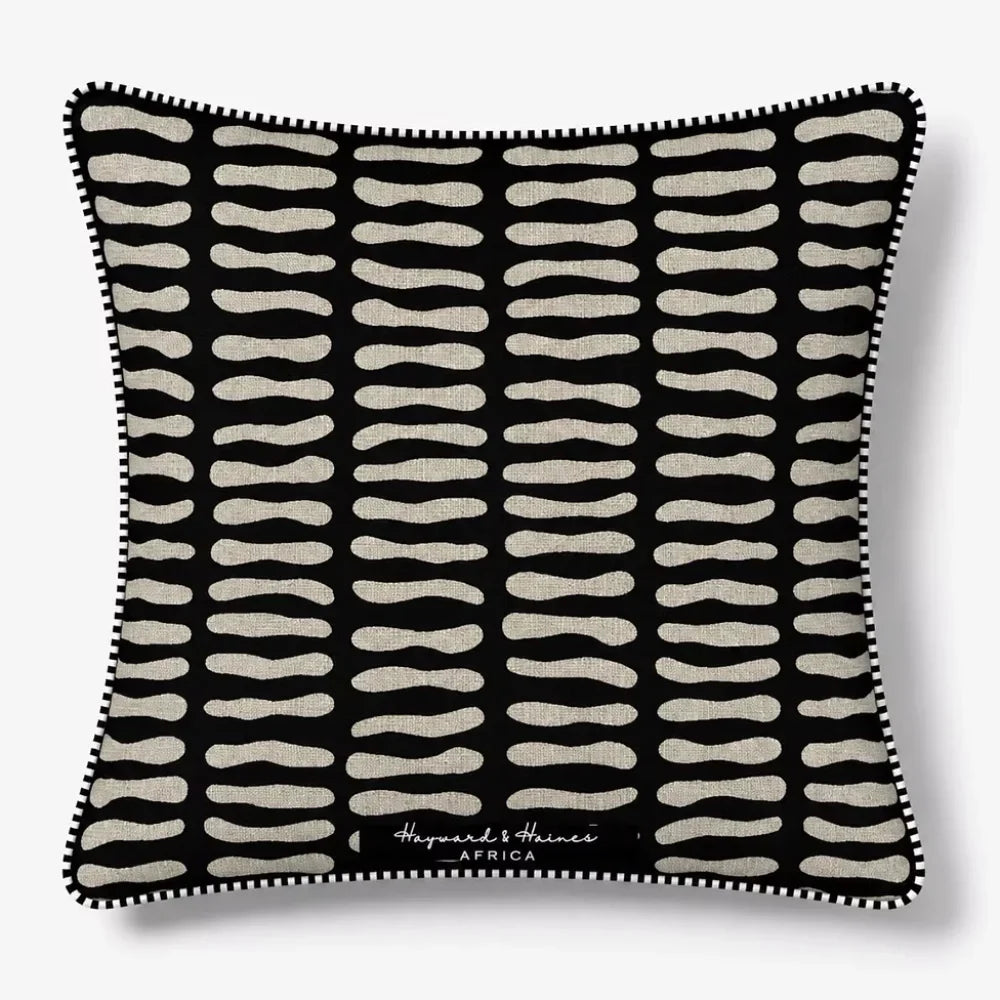 Cushion Cover – Seedpod – Natural on Black
