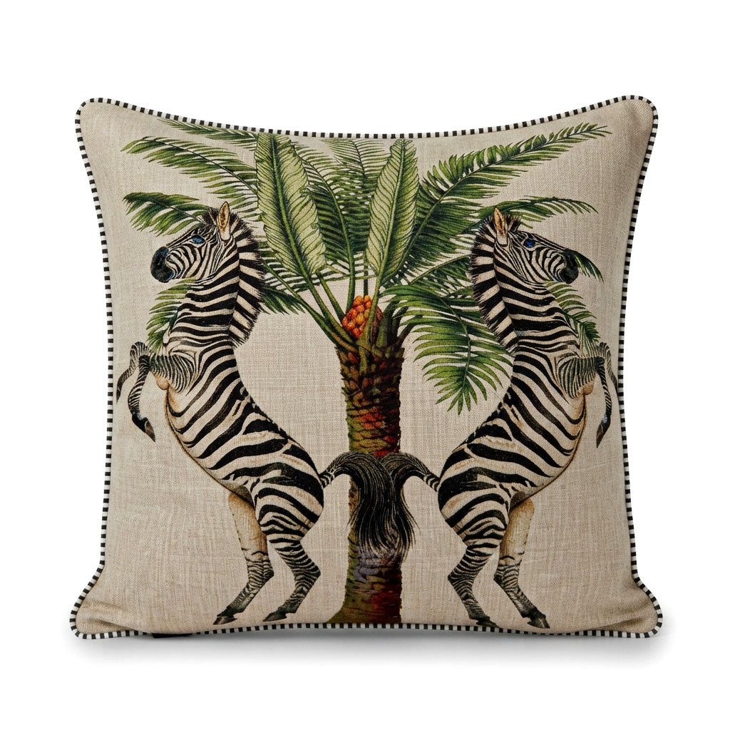 Cushion Cover – Zebra Palm – Natural