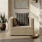 Cushion Cover – Seedpod – Natural on Black – view 2