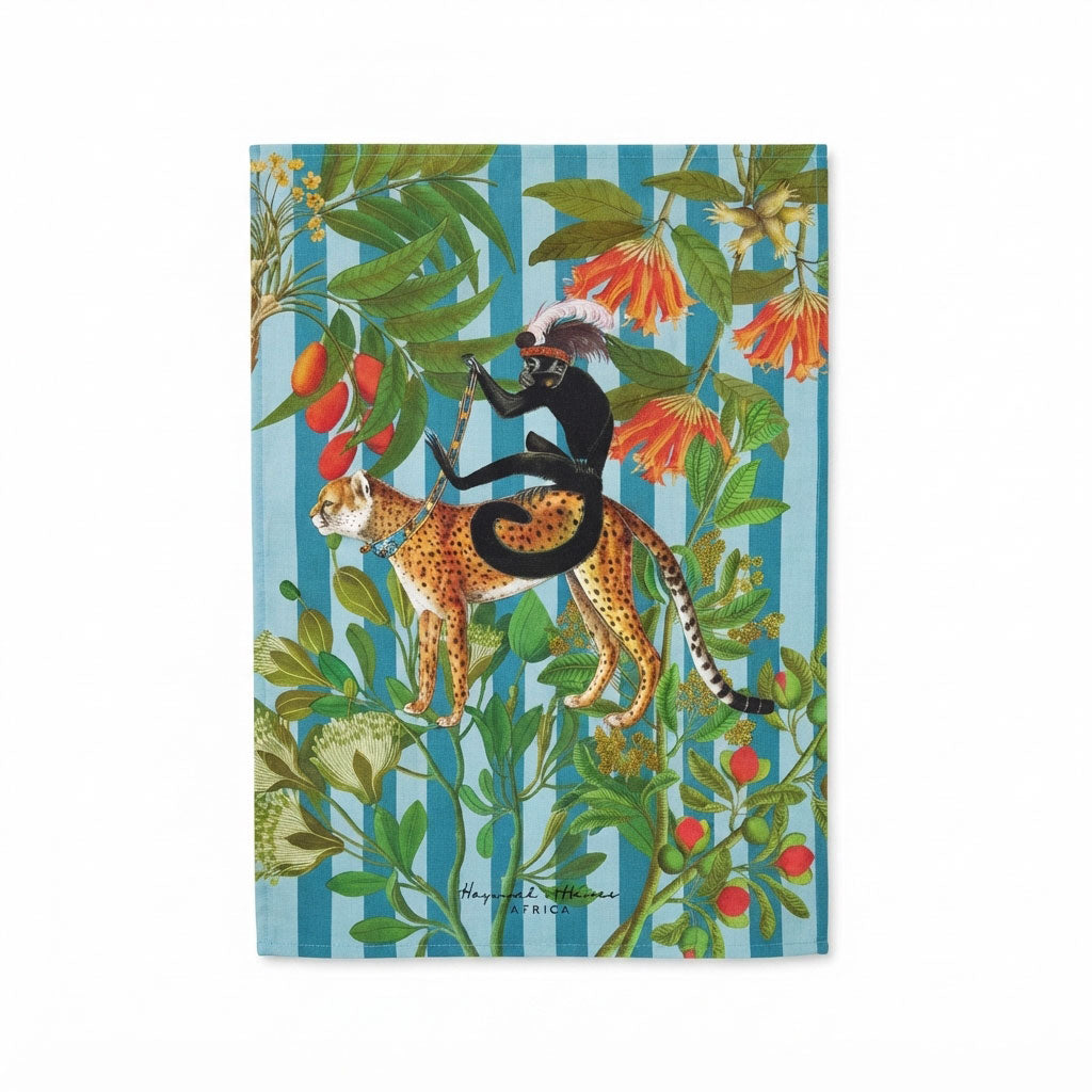 Teatowel – Cheetah Chariot Blue – view 4