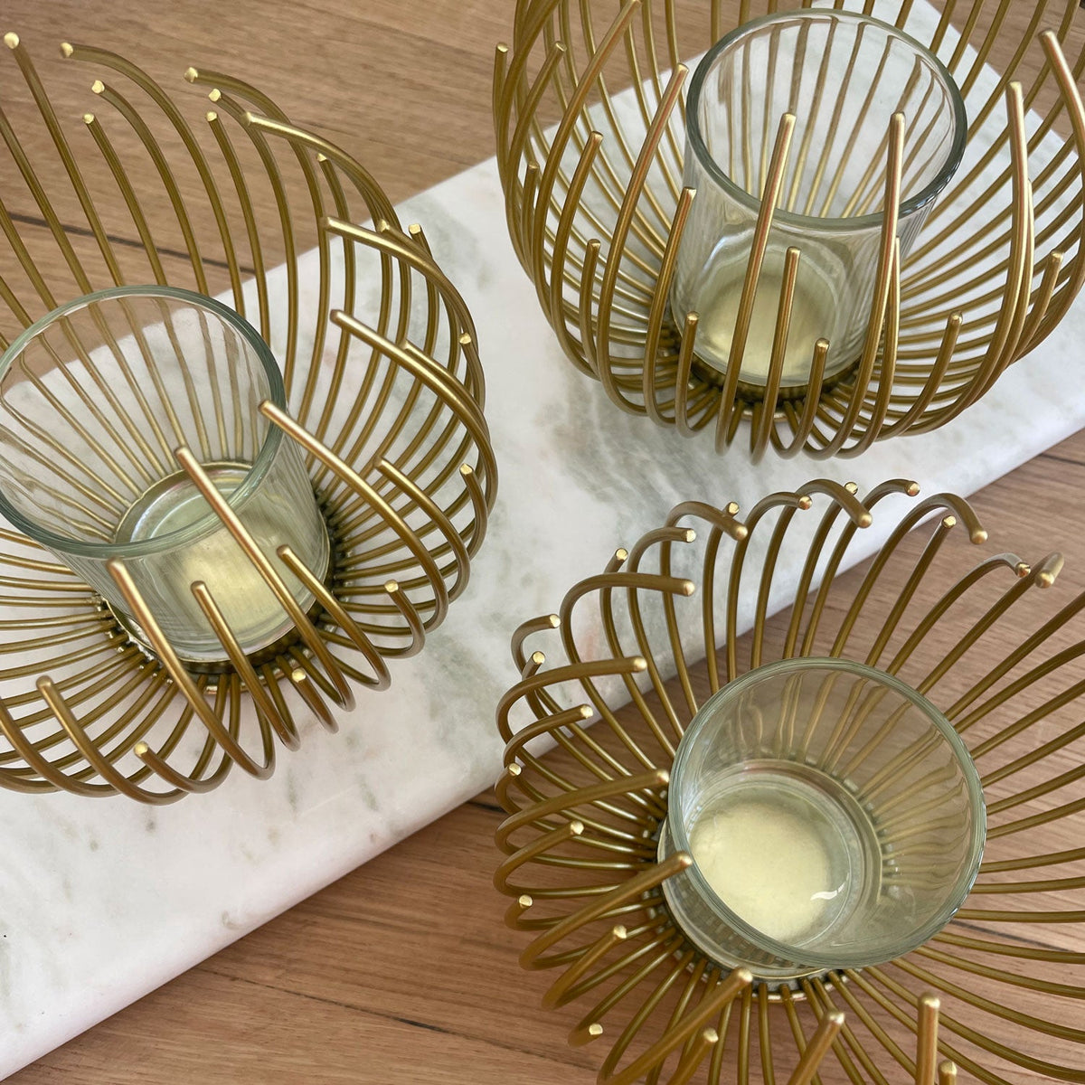 Golden Pincushion Candle Votive – view 3