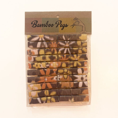 Bamboo Pegs – 70's Retro Floral