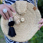 Boho Beach Bag with Charm