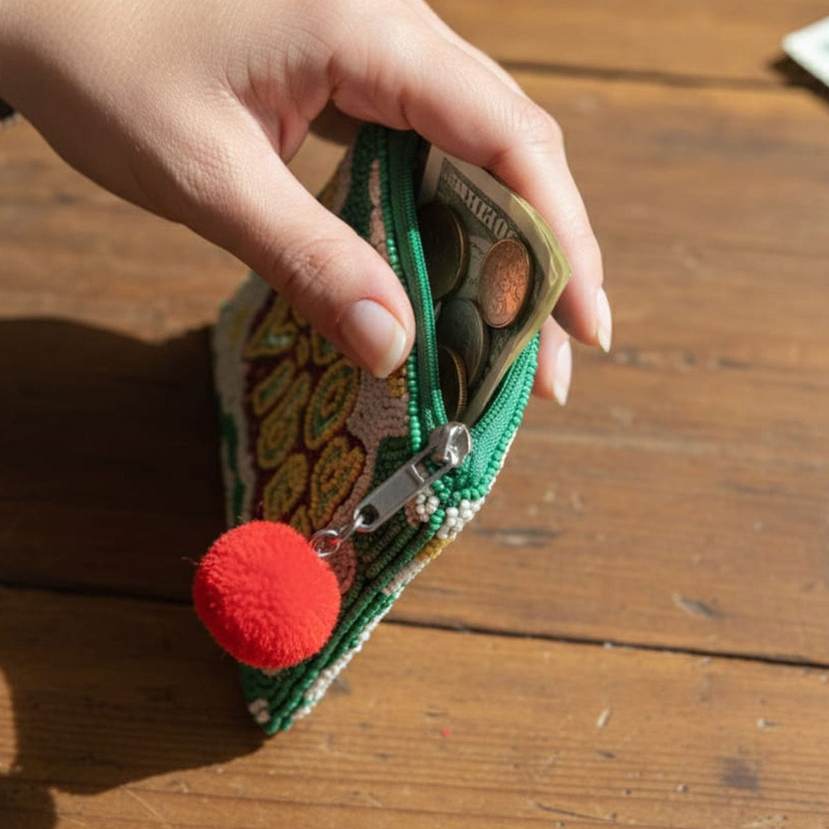 Beaded Coin Purse – GOOD VIBES – view 2