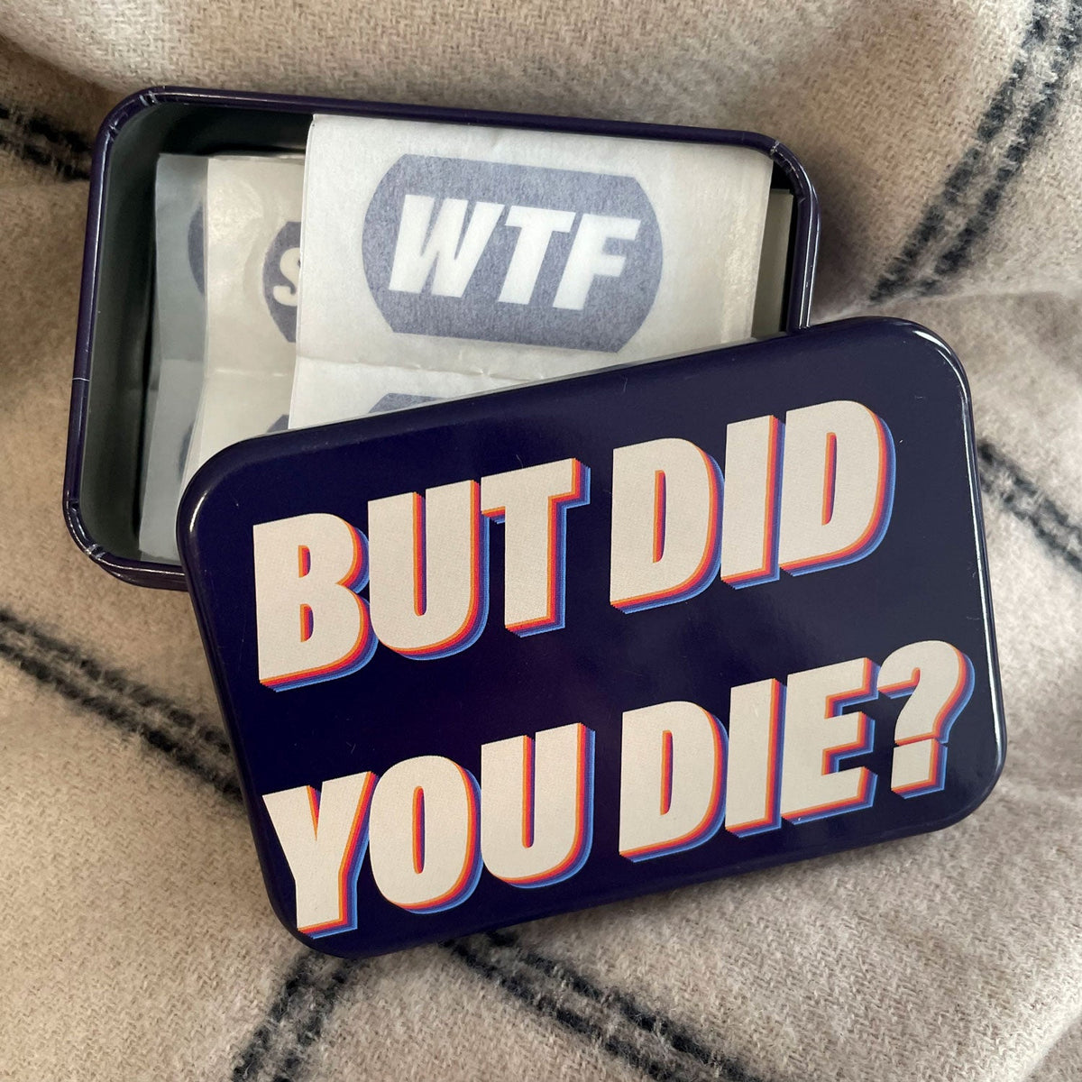 Tin of Plasters – But Did You Die?