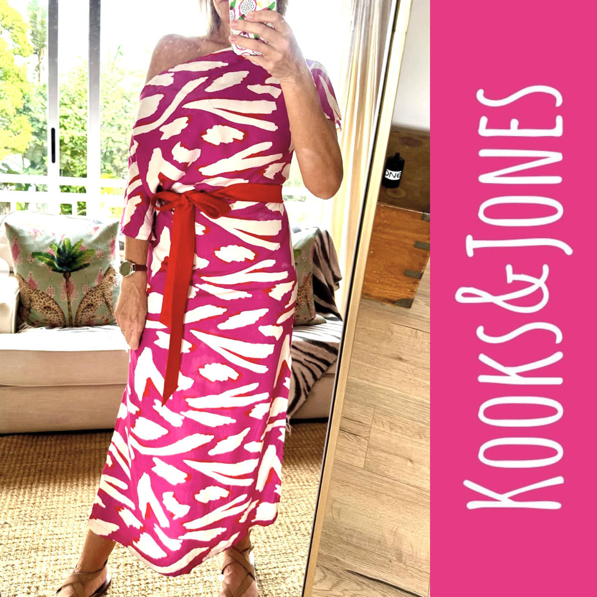 Rayne Dress – Cerise Splash – view 2