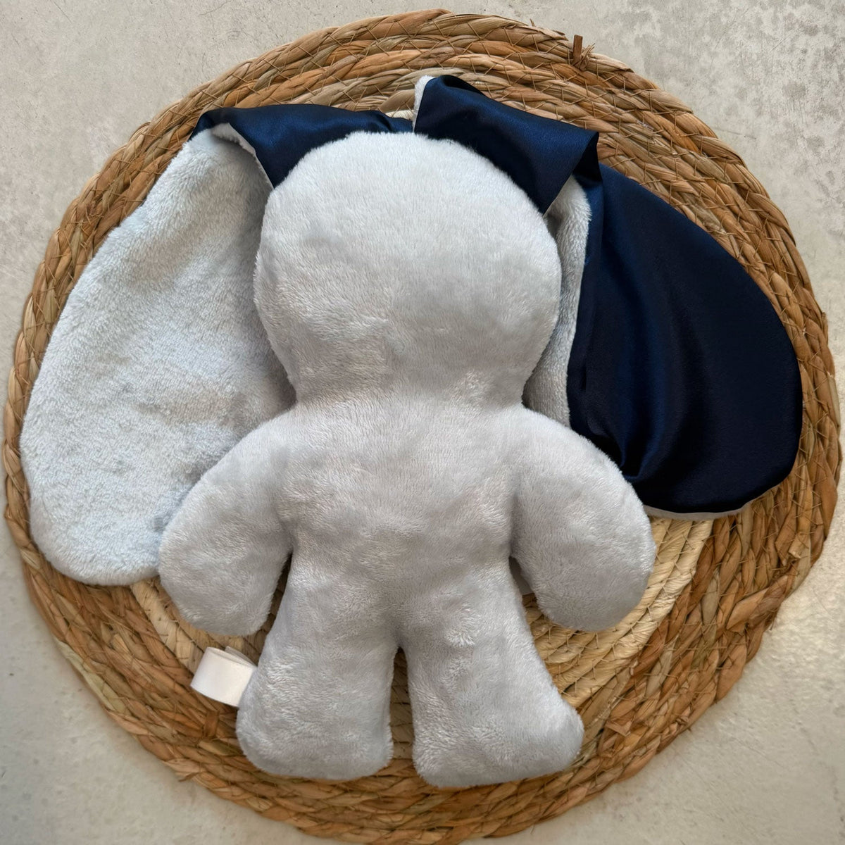 Snuggle Bunny Grey – Navy Ears – view 4