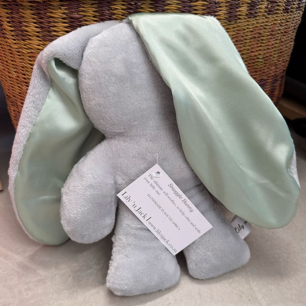 Snuggle Bunny Grey – Sage Green Ears