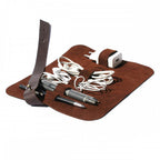 Leather Roll-up Cable Organiser – BROWN – view 2