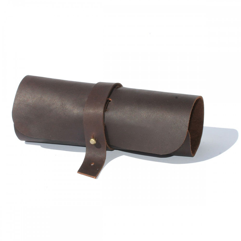 Leather Roll-up Cable Organiser – BROWN – view 3